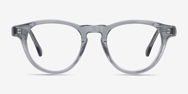 Marine Clear Gray AcetateEyeglass Frames from EyeBuyDirect, Front View