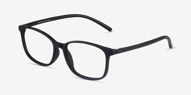 Median Black PlasticEyeglass Frames from EyeBuyDirect, Angle View