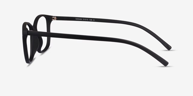 Median Black PlasticEyeglass Frames from EyeBuyDirect, Side View