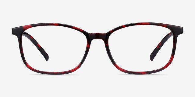 Median Red Floral PlasticEyeglass Frames from EyeBuyDirect, Front View