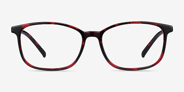 Median Red Floral Plastic Eyeglass Frames
