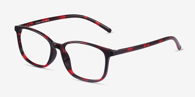 Median Red Floral PlasticEyeglass Frames from EyeBuyDirect, Angle View