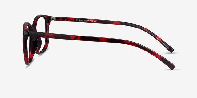 Median Red Floral PlasticEyeglass Frames from EyeBuyDirect, Side View