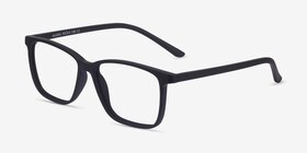 Alaska Noir Plastique Montures de lunettes de vue d'EyeBuyDirect, Vue d'Angle