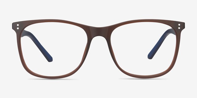 Mystery Brown PlasticEyeglass Frames from EyeBuyDirect, Front View