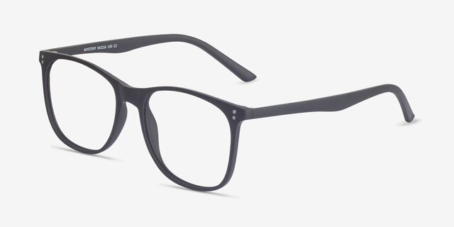 Mystery Black PlasticEyeglass Frames from EyeBuyDirect, Angle View