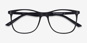 Mystery Noir Plastique Montures de lunettes de vue d'EyeBuyDirect, Vue Rapprochée