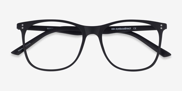 Mystery Black PlasticEyeglass Frames from EyeBuyDirect, Closed View