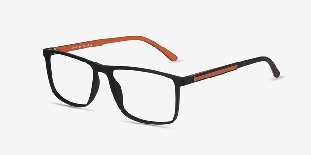 Holmes Noir PlastiqueMontures de lunettes de vue d'EyeBuyDirect, Vue d'Angle