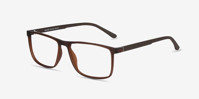 Holmes Brown PlasticEyeglass Frames from EyeBuyDirect, Angle View
