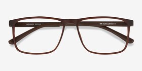 Holmes Brun Plastique Montures de lunettes de vue d'EyeBuyDirect, Vue Rapprochée