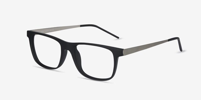 Karat Noir Plastic-metalMontures de lunettes de vue d'EyeBuyDirect, Vue d'Angle