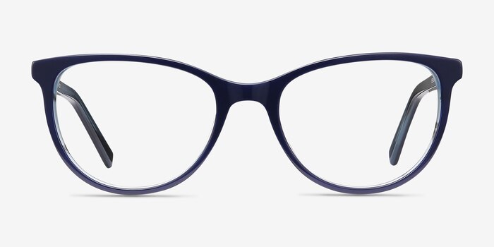 Sphinx Blue Striped Acetate Eyeglass Frames from EyeBuyDirect