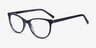 Sphinx Blue Striped AcetateEyeglass Frames from EyeBuyDirect, Angle View