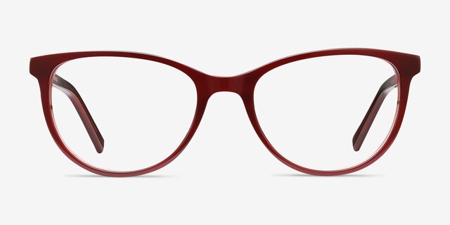 Sphinx Red Striped AcetateEyeglass Frames from EyeBuyDirect, Front View