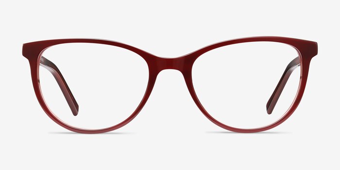 Sphinx Red Striped Acétate Montures de lunettes de vue d'EyeBuyDirect