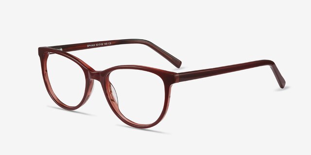 Sphinx Red Striped AcetateEyeglass Frames from EyeBuyDirect, Angle View