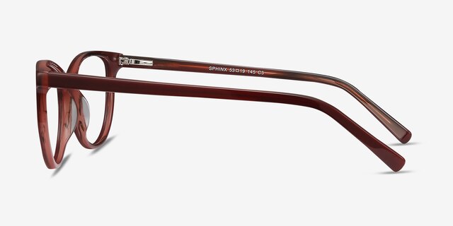Sphinx Red Striped AcetateEyeglass Frames from EyeBuyDirect, Side View