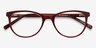 Sphinx Red Striped AcetateEyeglass Frames from EyeBuyDirect, Closed View