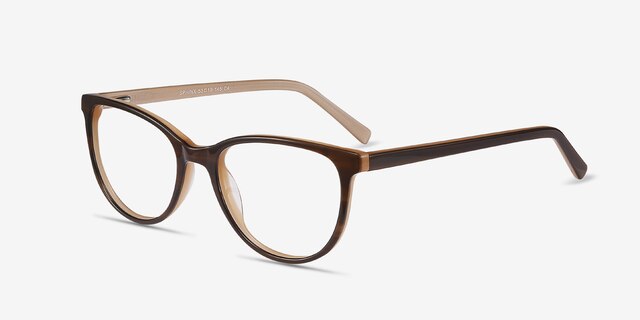 Sphinx Striped AcetateEyeglass Frames from EyeBuyDirect, Angle View