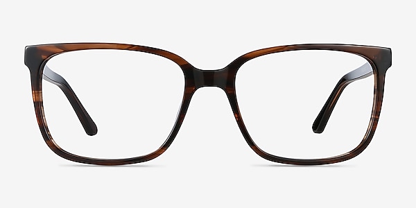Formula Brown Striped Acetate Eyeglass Frames