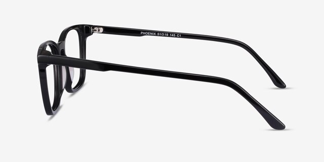 Phoenix Noir AcétateMontures de lunettes de vue d'EyeBuyDirect, Vue de Côté