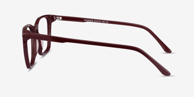 Phoenix Burgundy AcetateEyeglass Frames from EyeBuyDirect, Side View