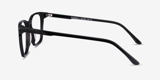 Phoenix Black AcetateEyeglass Frames from EyeBuyDirect, Side View