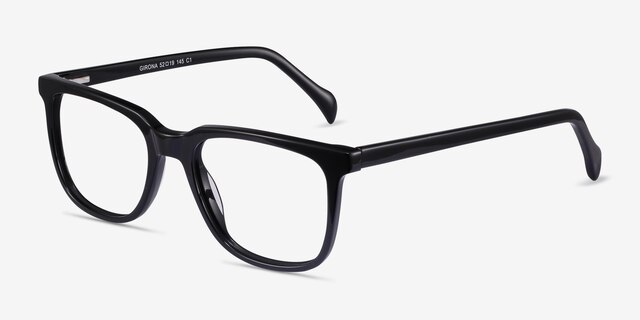 Girona Black AcetateEyeglass Frames from EyeBuyDirect, Angle View