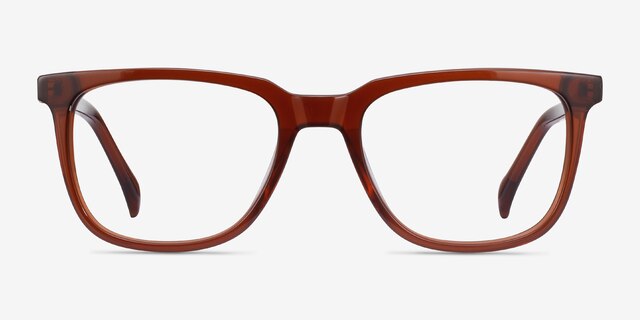 Girona Brown AcetateEyeglass Frames from EyeBuyDirect, Front View