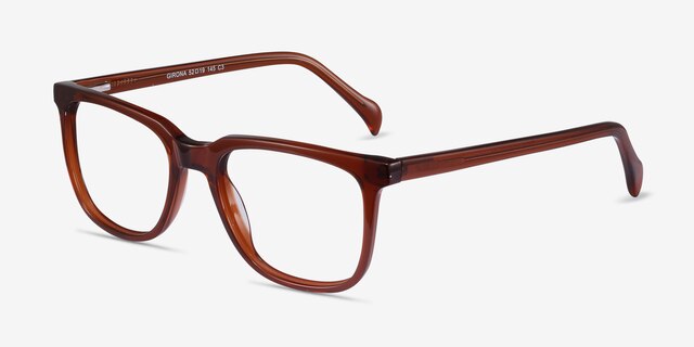 Girona Brown AcetateEyeglass Frames from EyeBuyDirect, Angle View