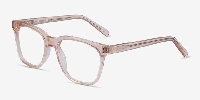 Jamie Clear Brown AcetateEyeglass Frames from EyeBuyDirect, Angle View