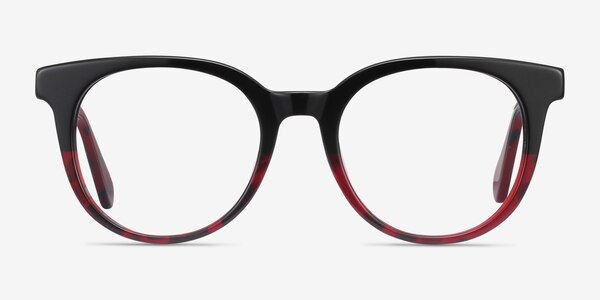 Rialto Black Red Acetate Eyeglass Frames