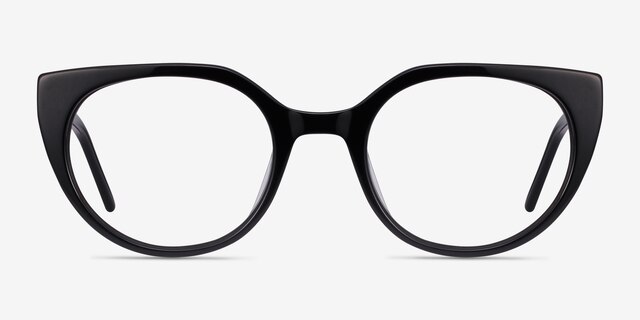 Rhyme Black AcetateEyeglass Frames from EyeBuyDirect, Front View