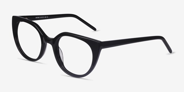 Rhyme Black AcetateEyeglass Frames from EyeBuyDirect, Angle View