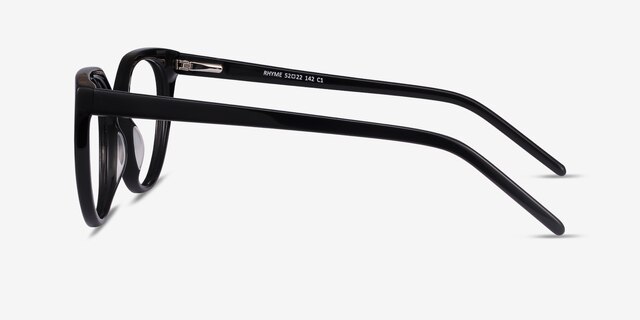Rhyme Black AcetateEyeglass Frames from EyeBuyDirect, Side View