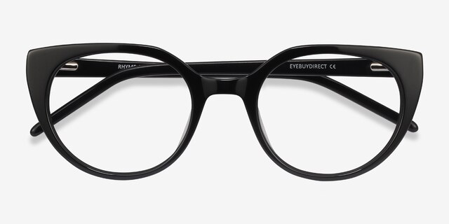 Rhyme Black AcetateEyeglass Frames from EyeBuyDirect, Closed View