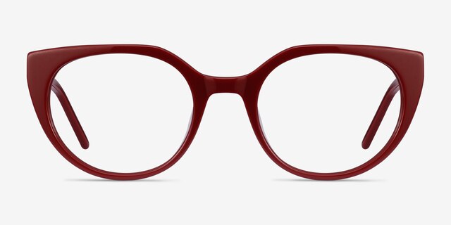 Rhyme Burgundy AcetateEyeglass Frames from EyeBuyDirect, Front View