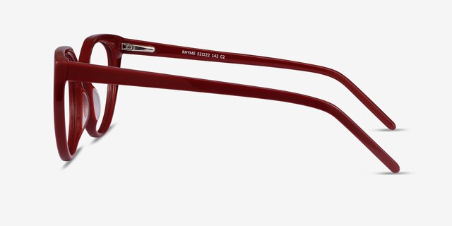 Rhyme Burgundy AcetateEyeglass Frames from EyeBuyDirect, Side View