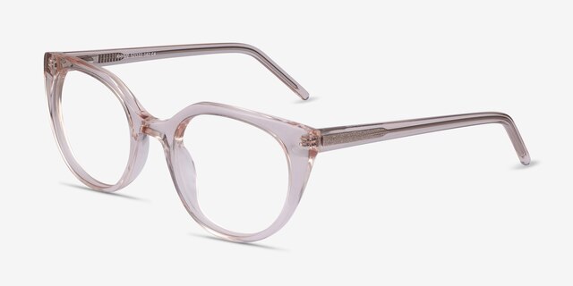 Rhyme Clear Brown AcetateEyeglass Frames from EyeBuyDirect, Angle View