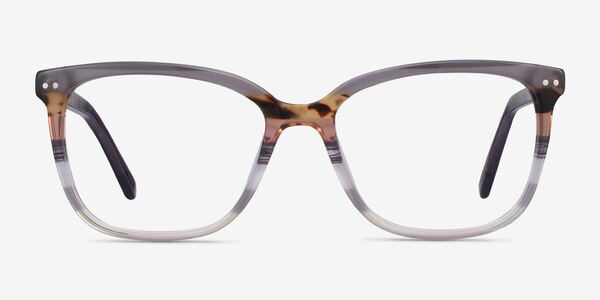 North Gray Striped Acétate Montures de lunettes de vue