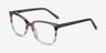 North Gray Striped AcetateEyeglass Frames from EyeBuyDirect, Angle View