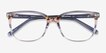 North Gray Striped AcetateEyeglass Frames from EyeBuyDirect, Closed View