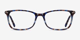 Alette Blue Floral Acétate Montures de lunettes de vue d'EyeBuyDirect, Vue de Face