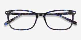 Alette Blue Floral Acétate Montures de lunettes de vue d'EyeBuyDirect, Vue Rapprochée
