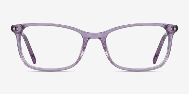 Alette Clear Purple AcétateMontures de lunettes de vue d'EyeBuyDirect, Vue de Face
