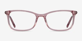 Alette Clear Pink Acétate Montures de lunettes de vue d'EyeBuyDirect, Vue de Face