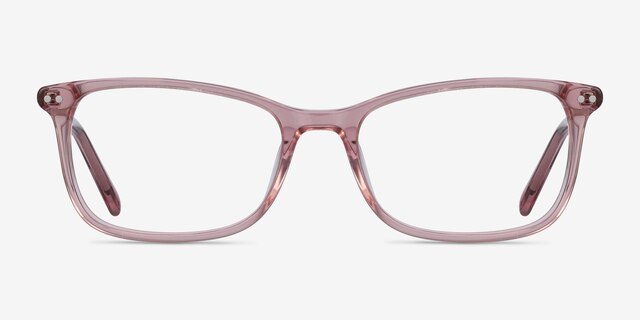 Alette Clear Pink AcetateEyeglass Frames from EyeBuyDirect, Front View