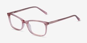 Alette Clear Pink Acétate Montures de lunettes de vue d'EyeBuyDirect, Vue d'Angle