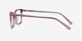 Alette Clear Pink Acétate Montures de lunettes de vue d'EyeBuyDirect, Vue de Côté